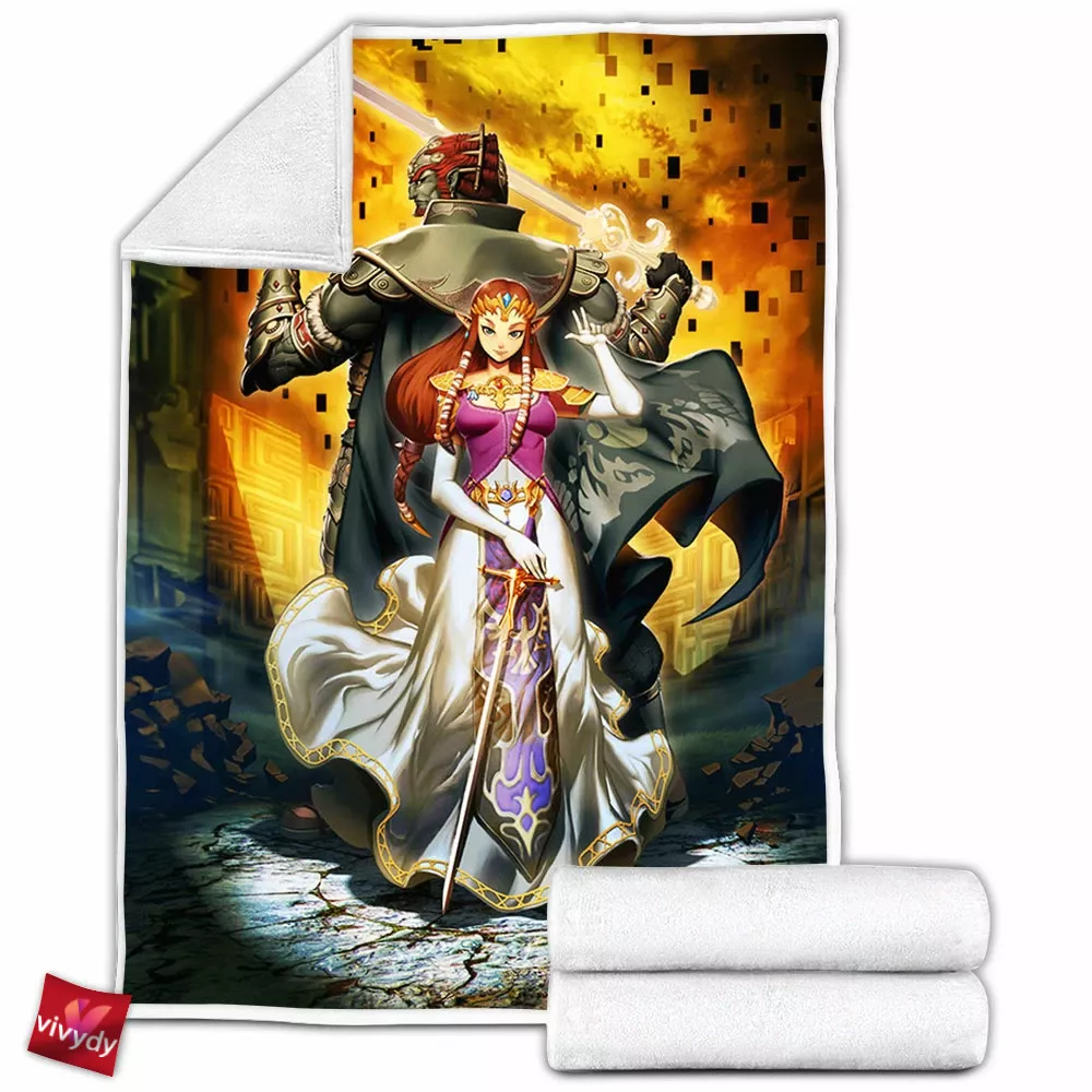 Ganondorf And Zelda Fleece Blanket