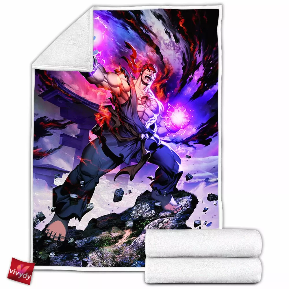 Evil Ryu Fleece Blanket