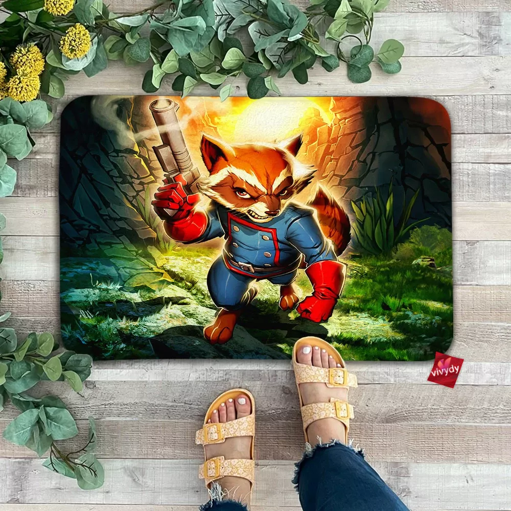 Rocket Raccartoon Doormat