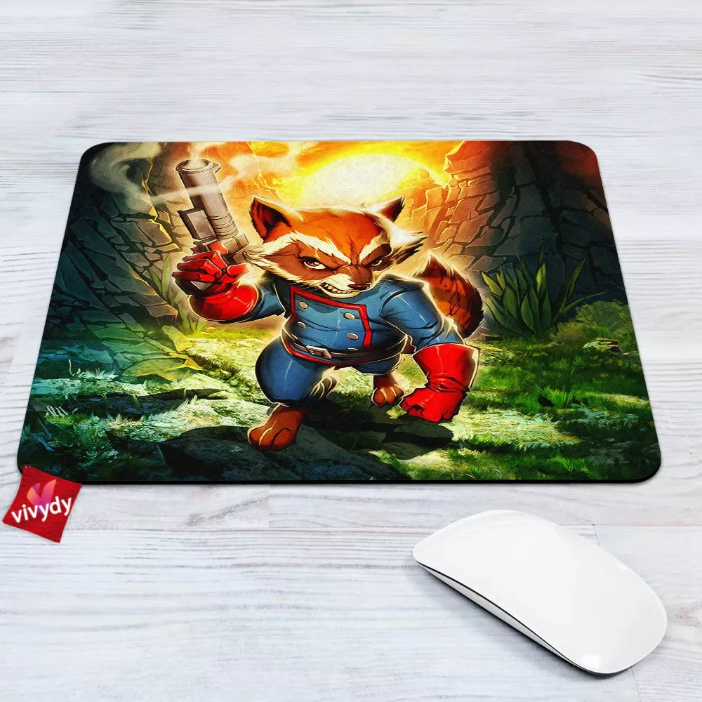 Rocket Raccartoon Mouse Pad