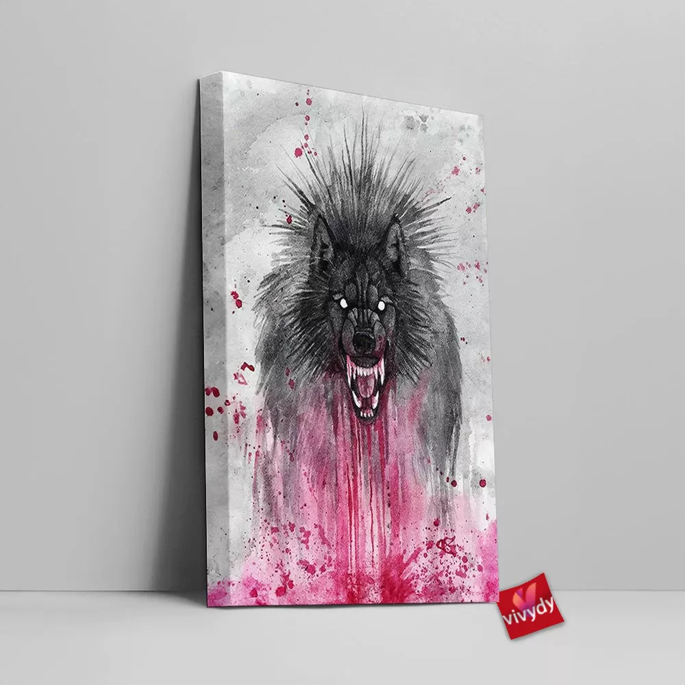 Black Wolf Canvas Wall Art