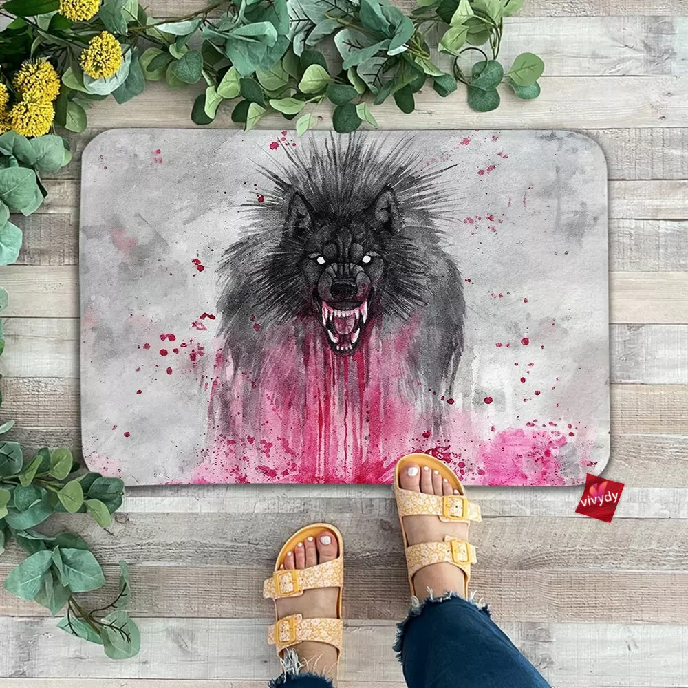 Black Wolf Doormat