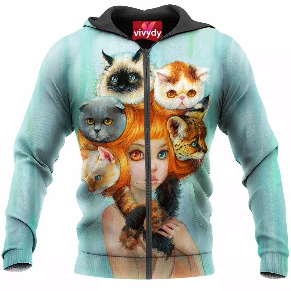 Love Cats Zip Hoodie