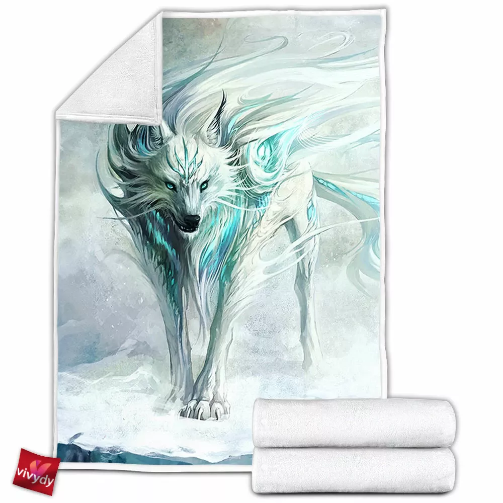 Winter Wolf Fleece Blanket