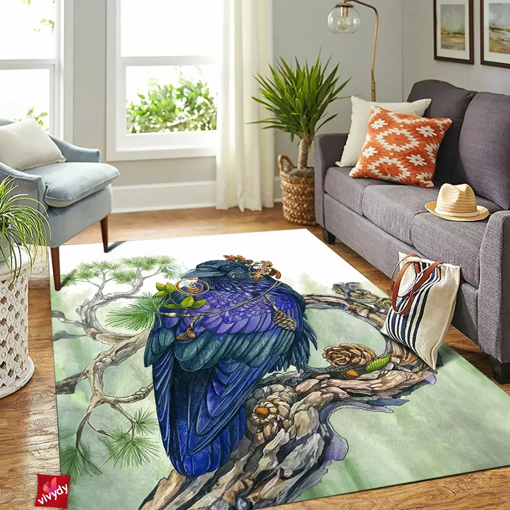 Black Raven Comic Rectangle Rug