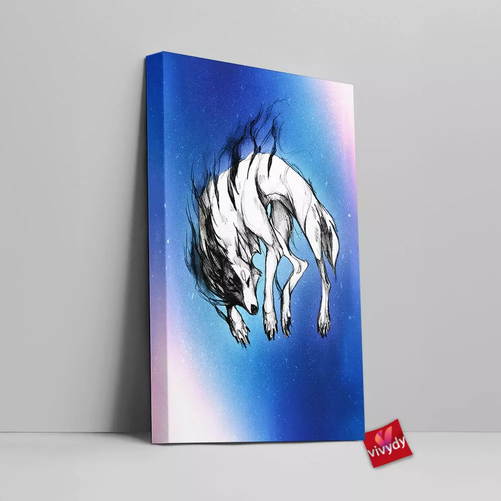 Black And White Wolf Canvas Wall Art