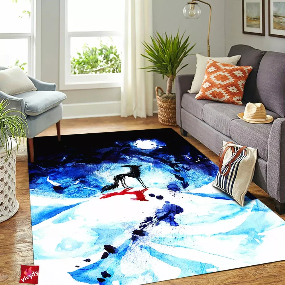 Ink Wolf Rectangle Rug