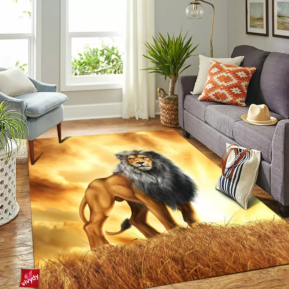 King Lion Rectangle Rug