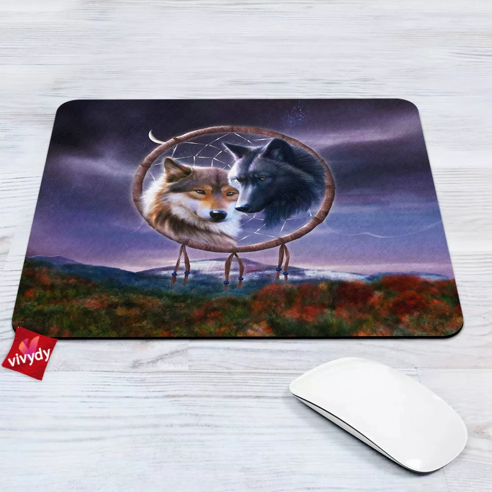 Dreamcatcher Wolf Mouse Pad