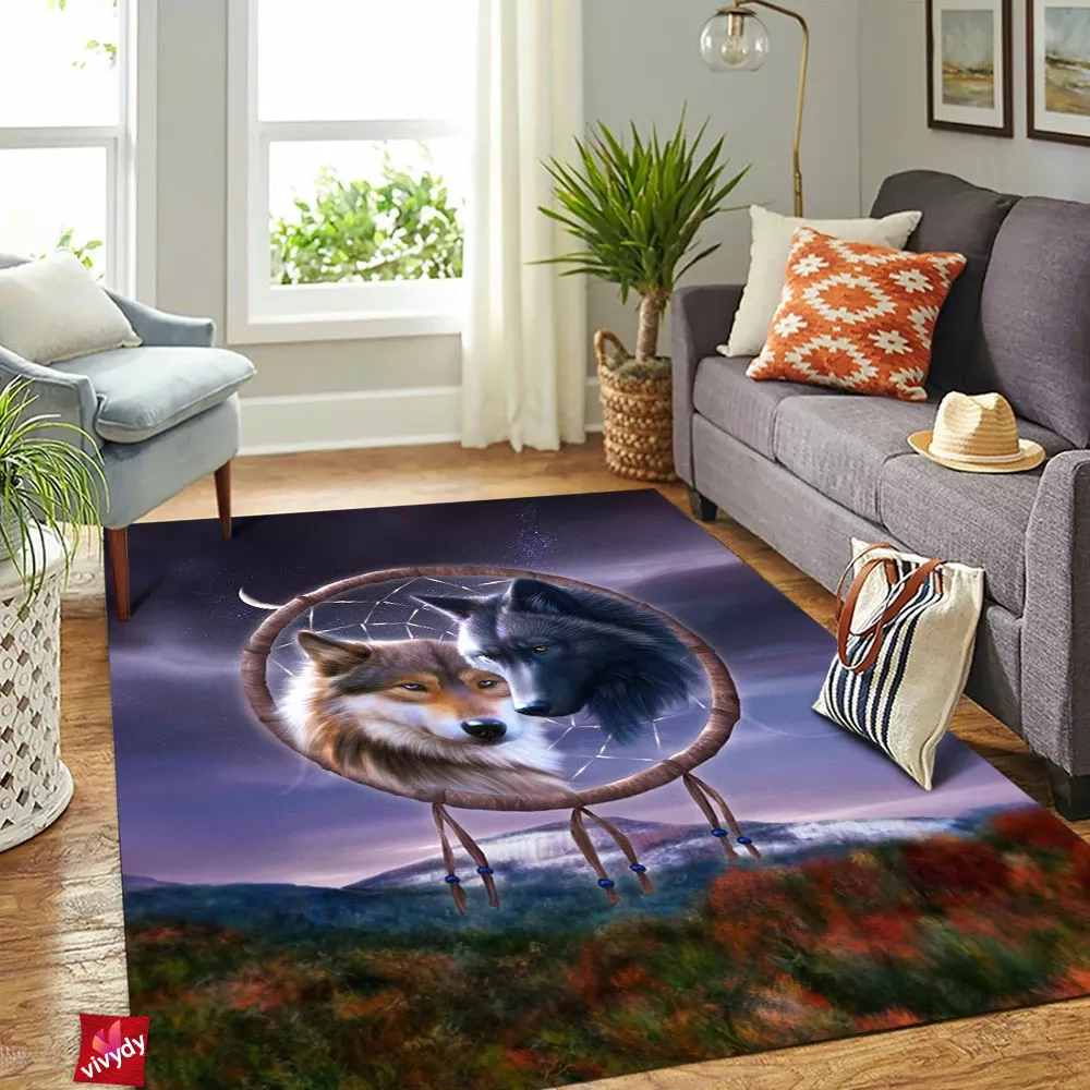 Dreamcatcher Wolf Rectangle Rug