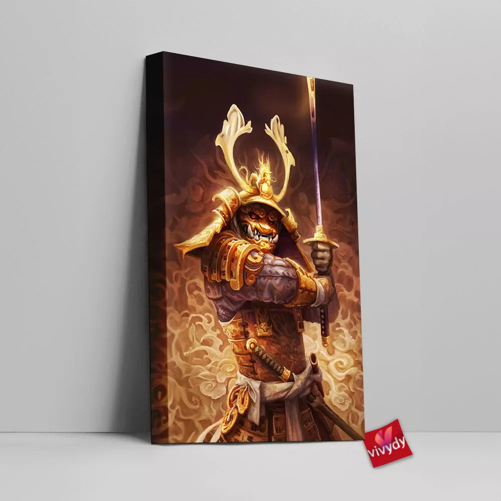 Golden Samurai Canvas Wall Art