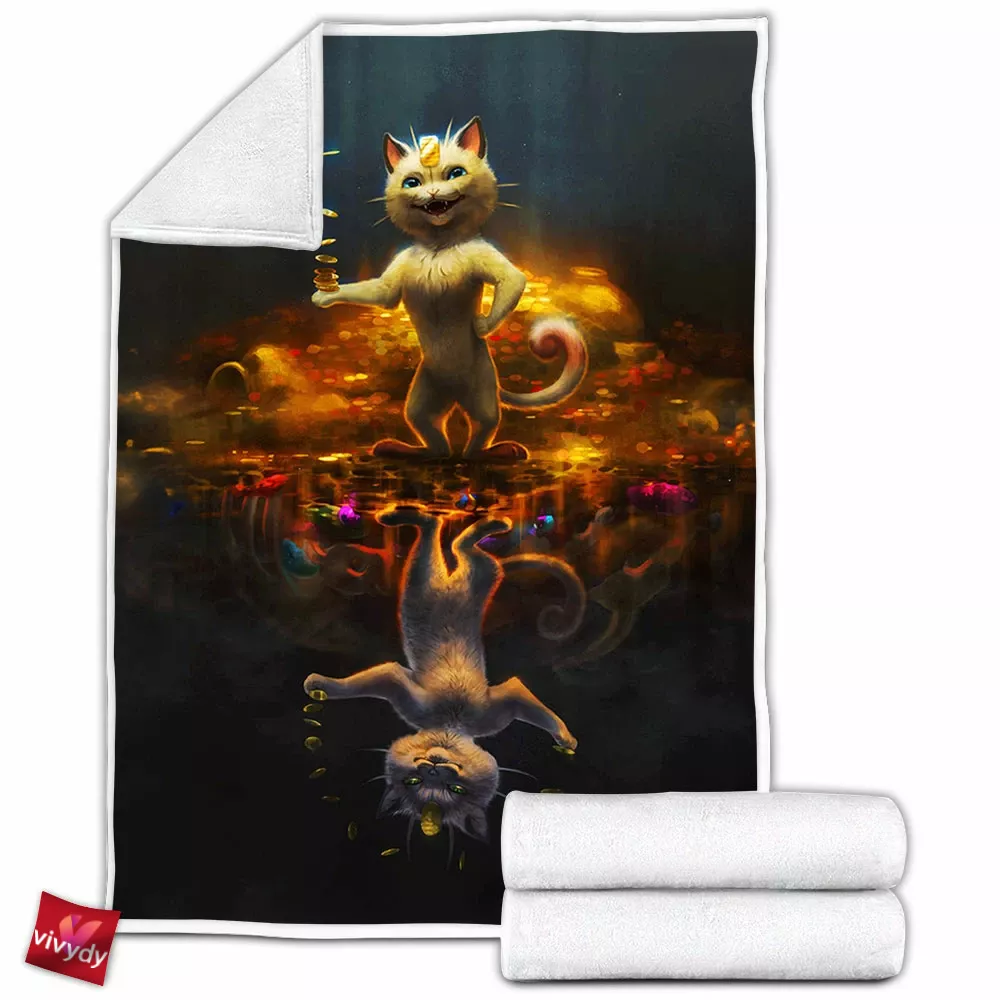 Meowth Fleece Blanket