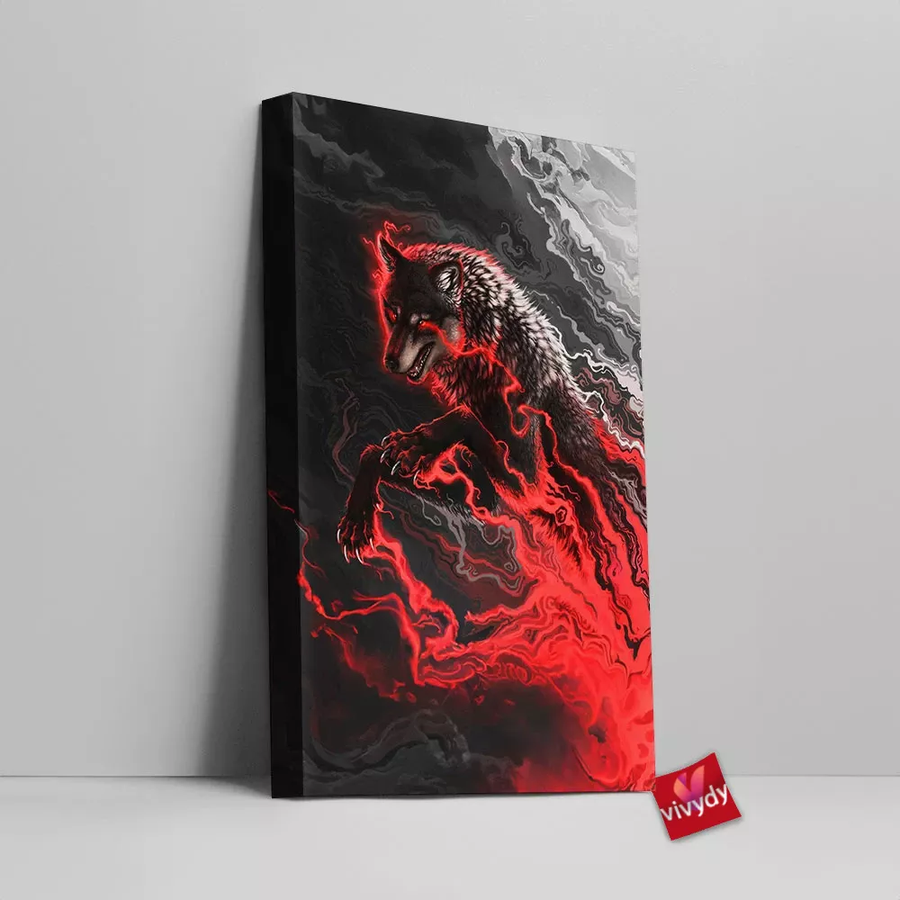 Shadow Wolf Canvas Wall Art