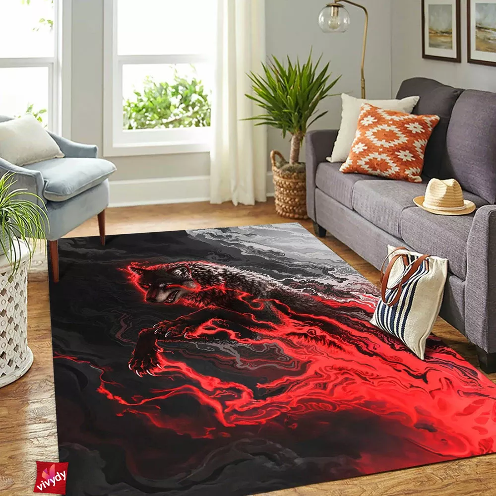 Shadow Wolf Rectangle Rug