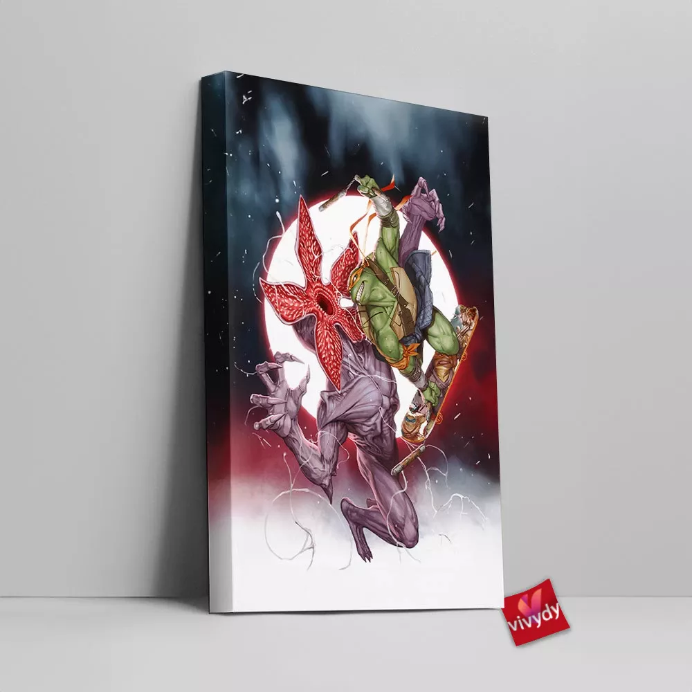 Tmnt Vs Stranger Things Canvas Wall Art