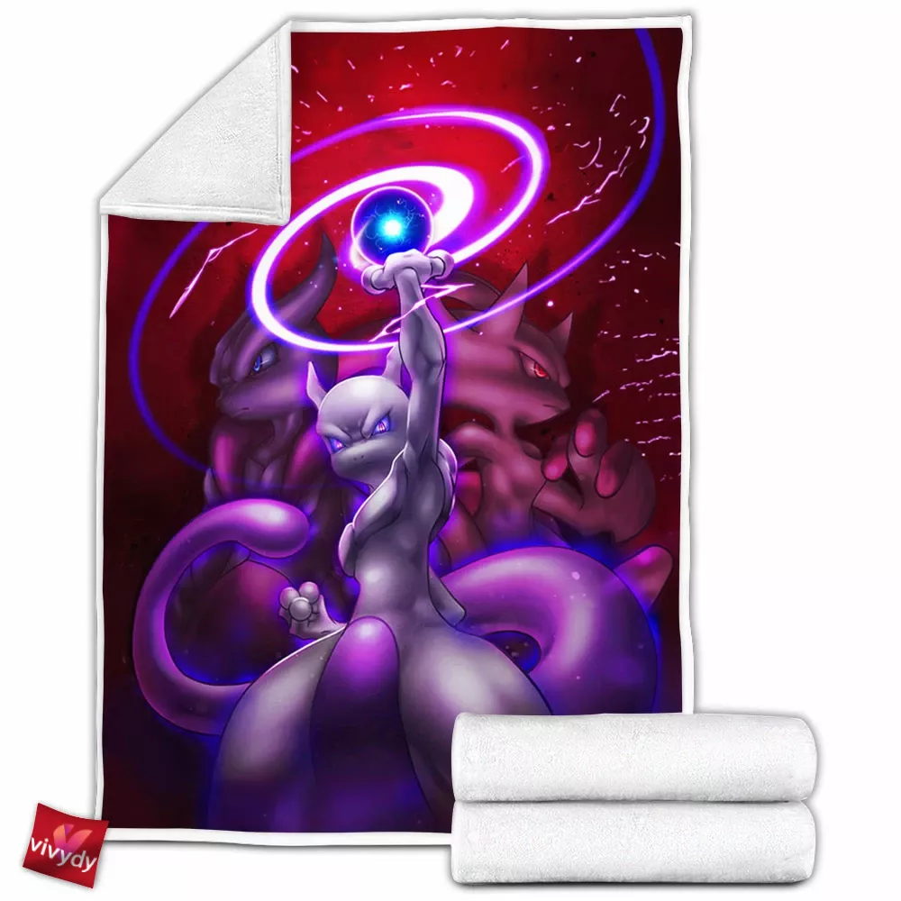 Mewtwo Fleece Blanket