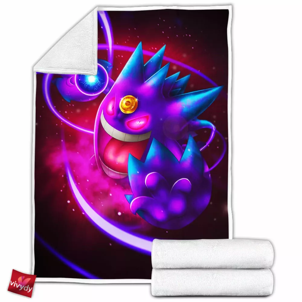 Mega Gengar Fleece Blanket