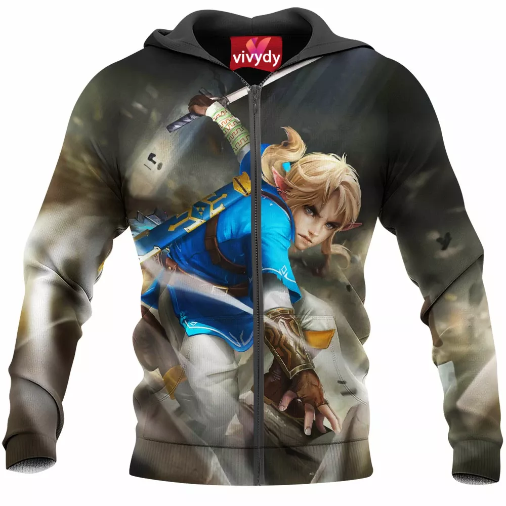 Breath Of The Wild Link Zelda Zip Hoodie