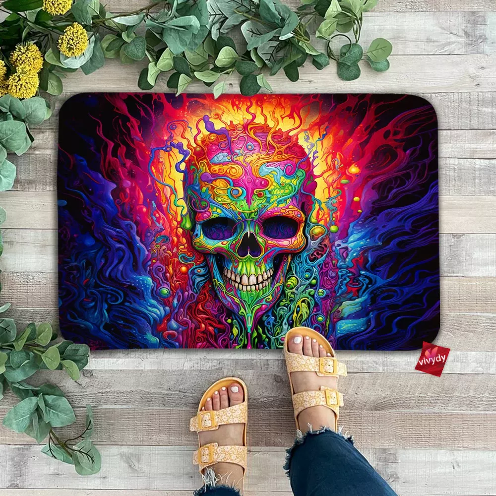 Colorful Skull Doormat