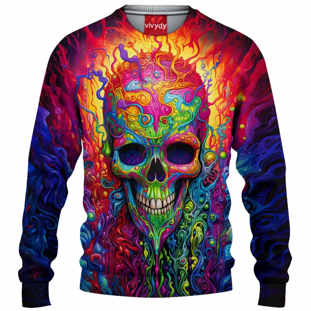 Colorful Skull Knitted Sweater