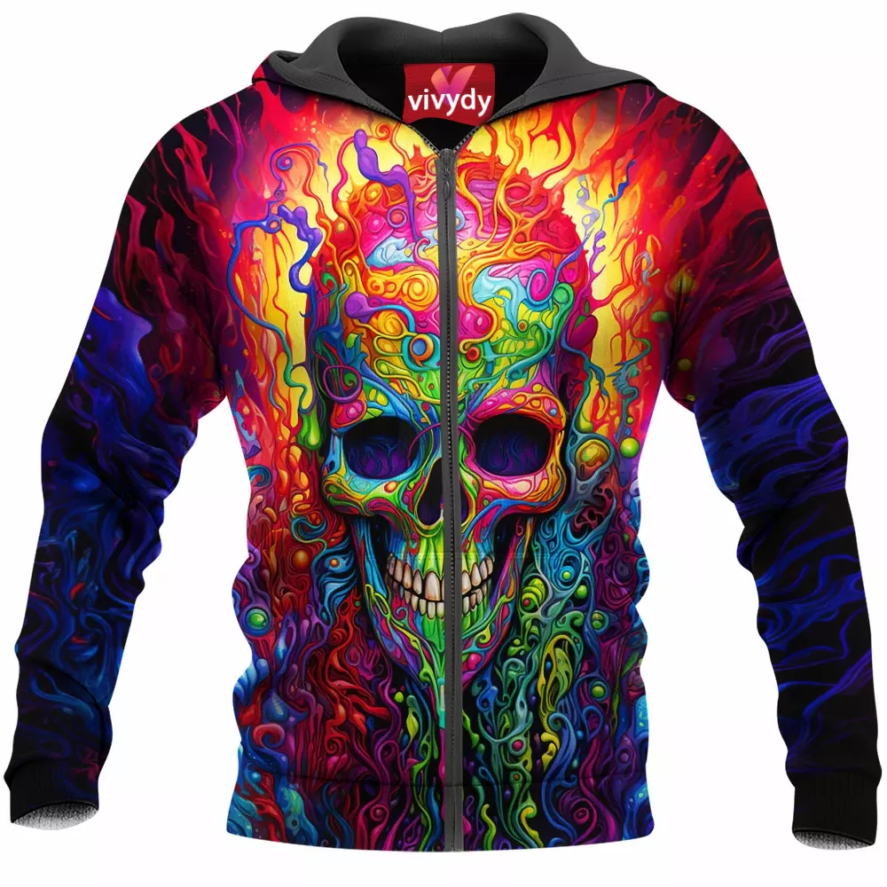 Colorful Skull Zip Hoodie