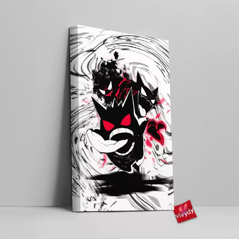 Gastly Evolution Line Canvas Wall Art