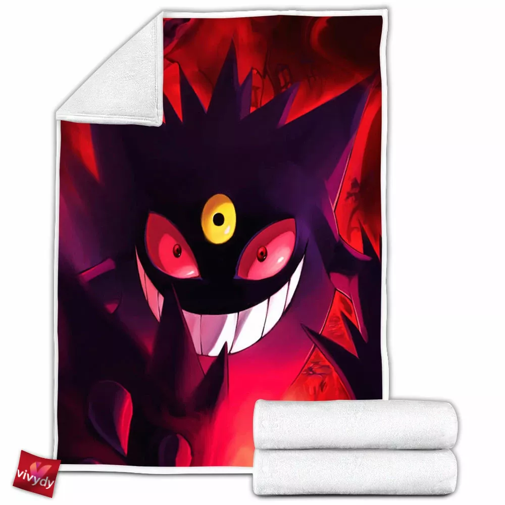 Mega Gengar Fleece Blanket