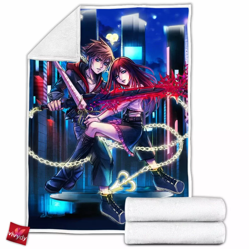 Sora And Kairi Fleece Blanket