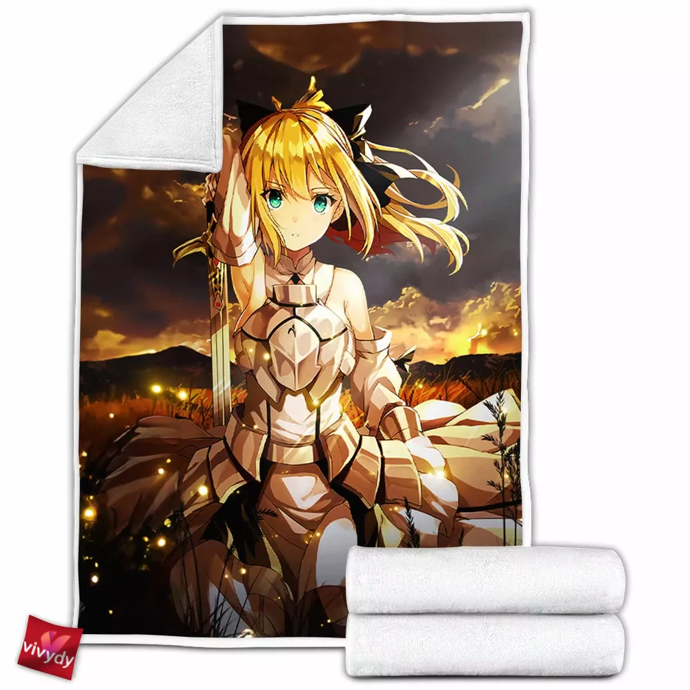 Saber Fate Fleece Blanket