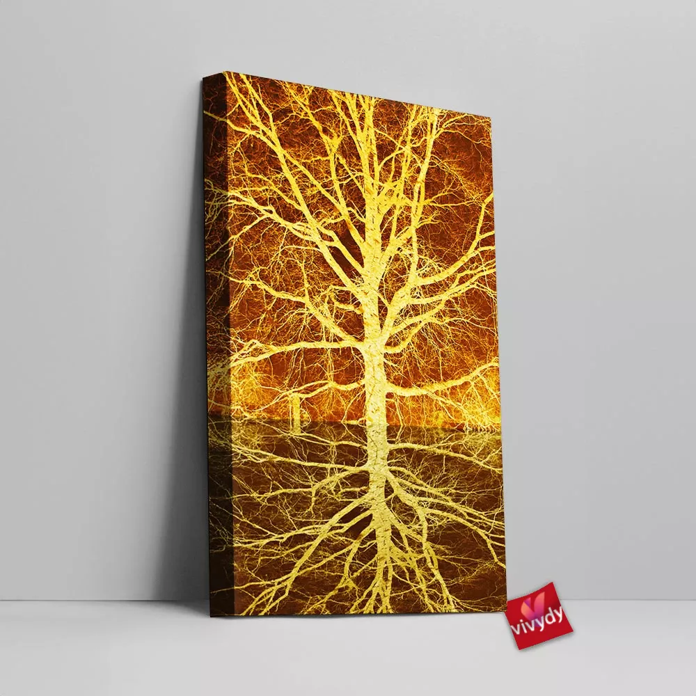 Autumn Ablaze Reflection Canvas Wall Art