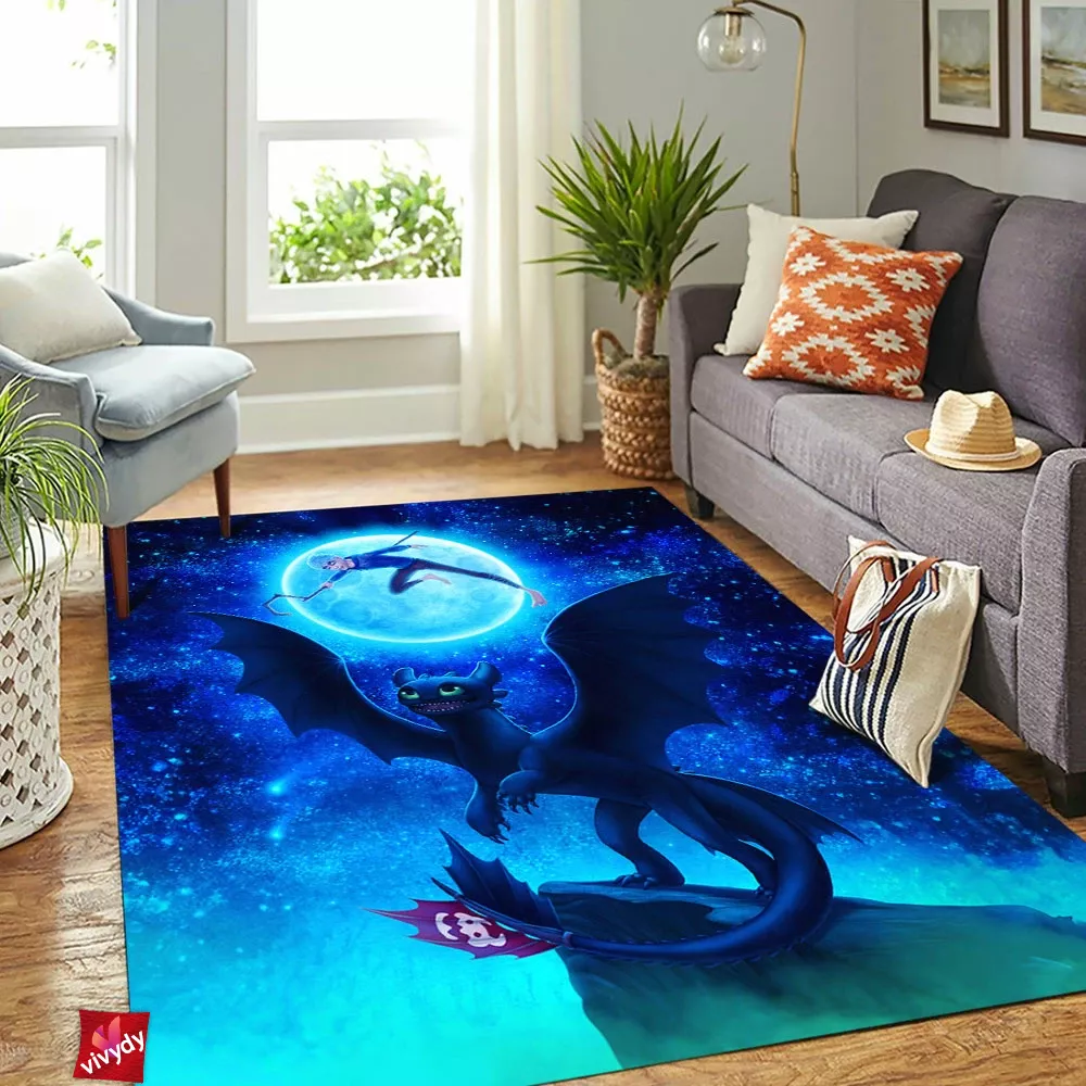 Jack And Toothless Rectangle Rug