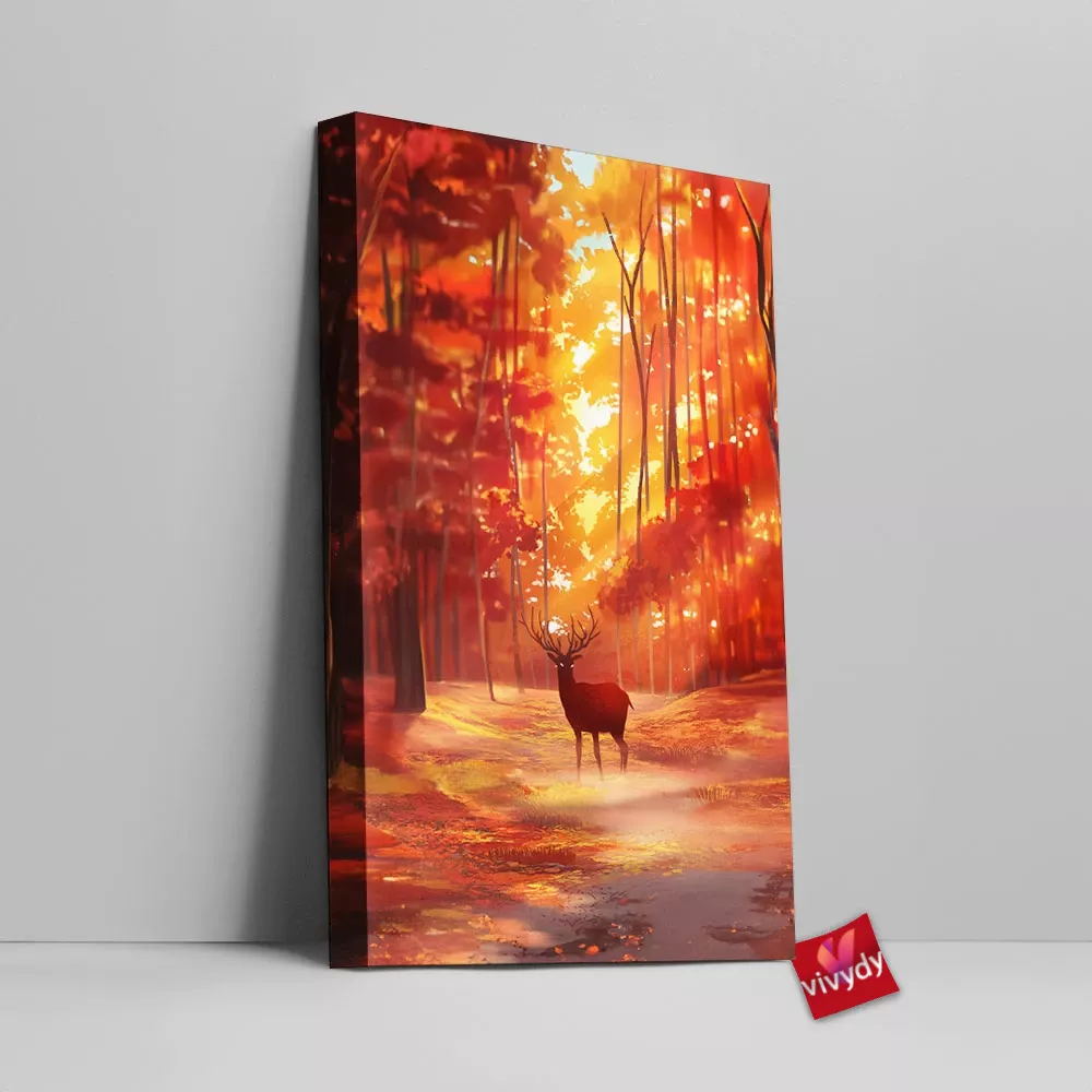 Autumn Stag Canvas Wall Art