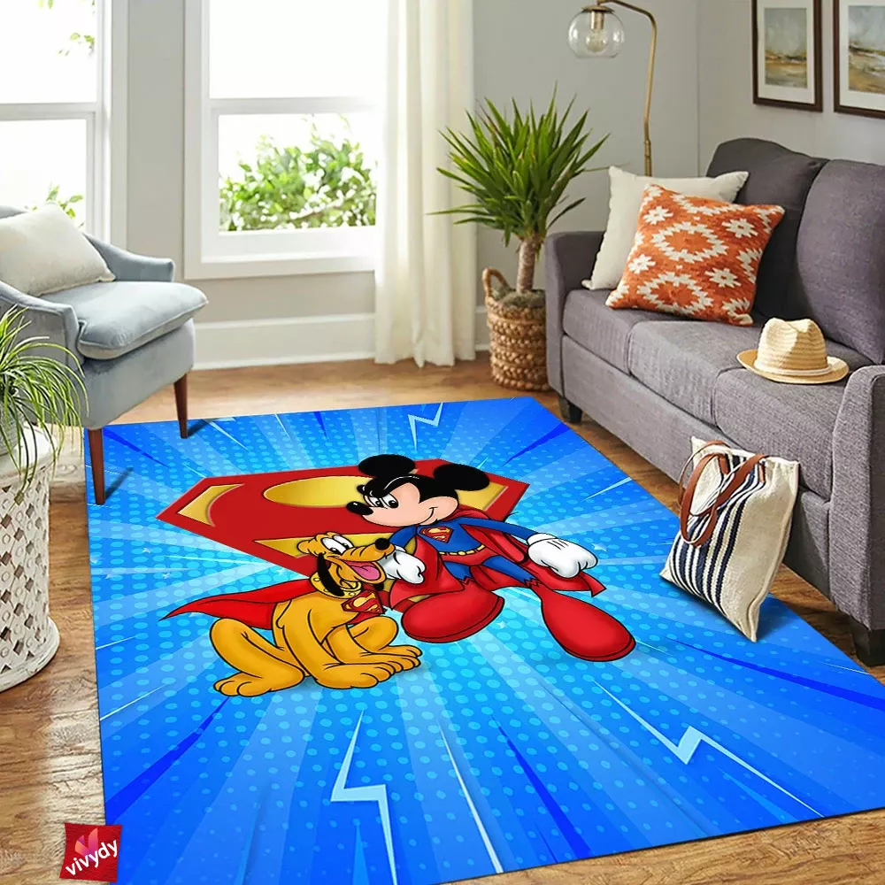 Mickey Mouse And Pluto Animated Rectangle Rug