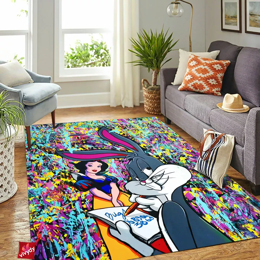 Bugs Bunny Snow White Rectangle Rug