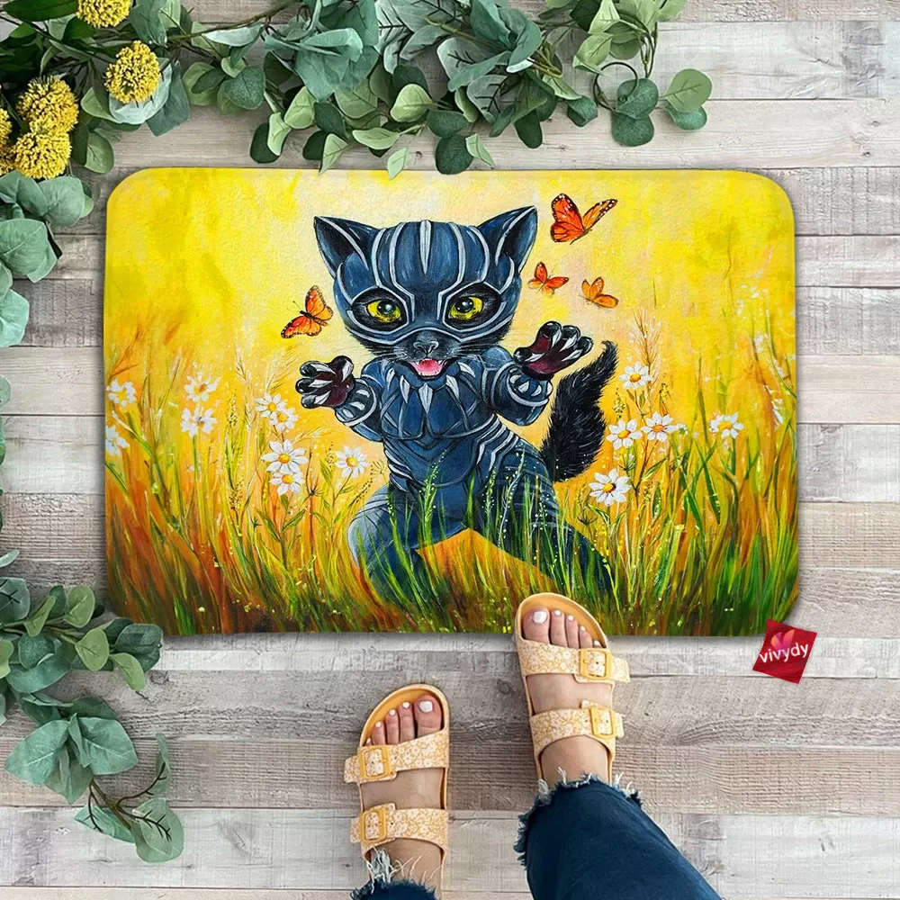 Kitty Black Panther Doormat