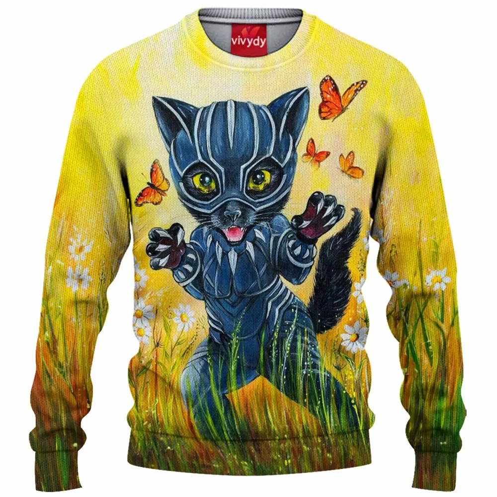 Kitty Black Panther Knitted Sweater