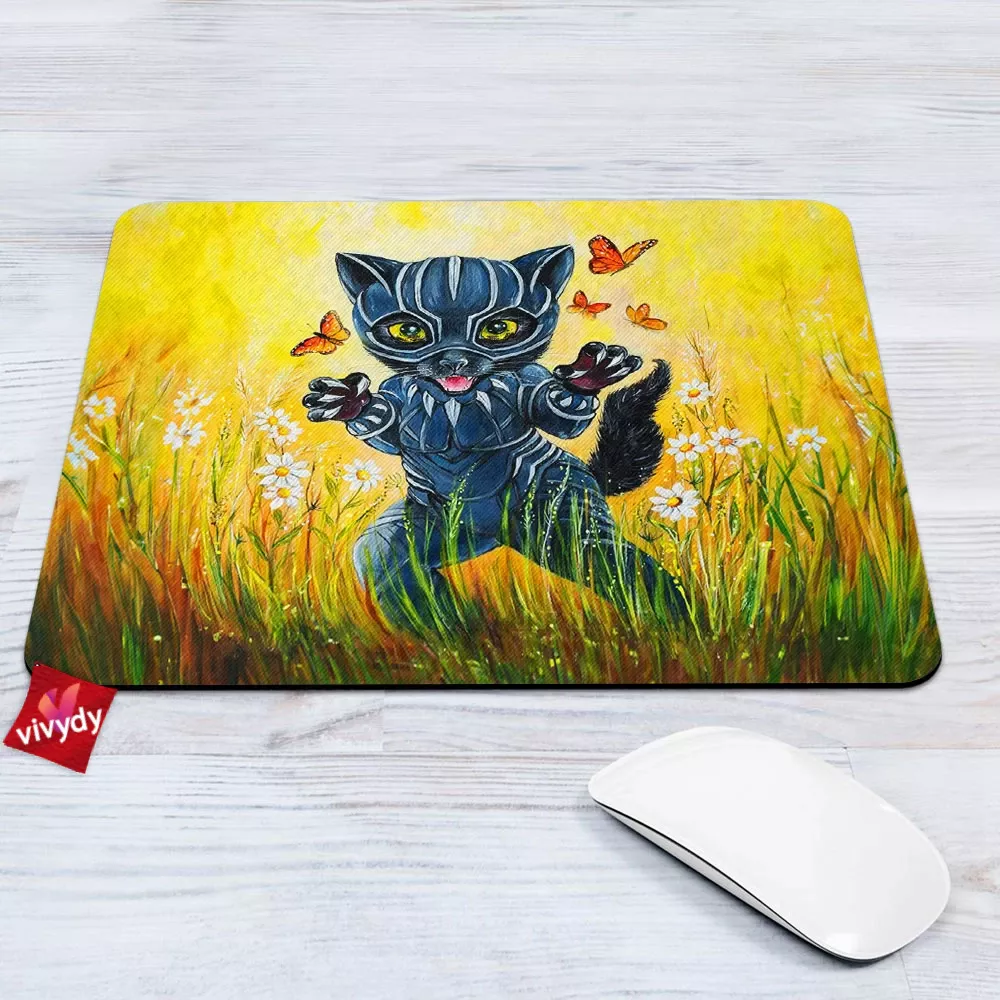 Kitty Black Panther Mouse Pad