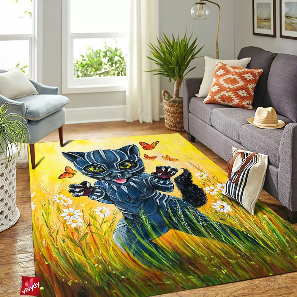 Kitty Black Panther Rectangle Rug