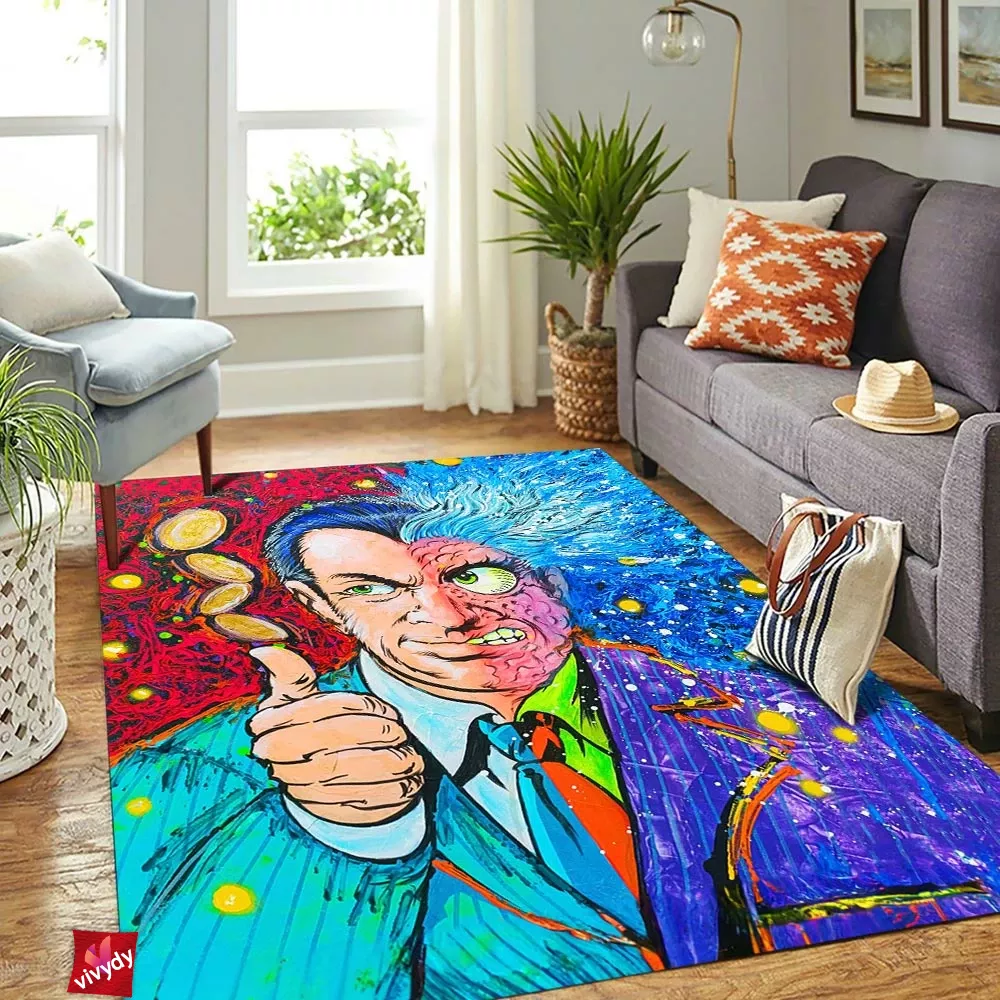 Two Face Comic Rectangle Rug