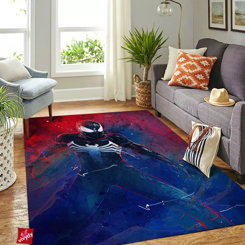 Black Spider-man Rectangle Rug