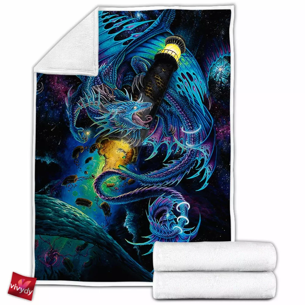 Galaxy Space Dragon Fleece Blanket