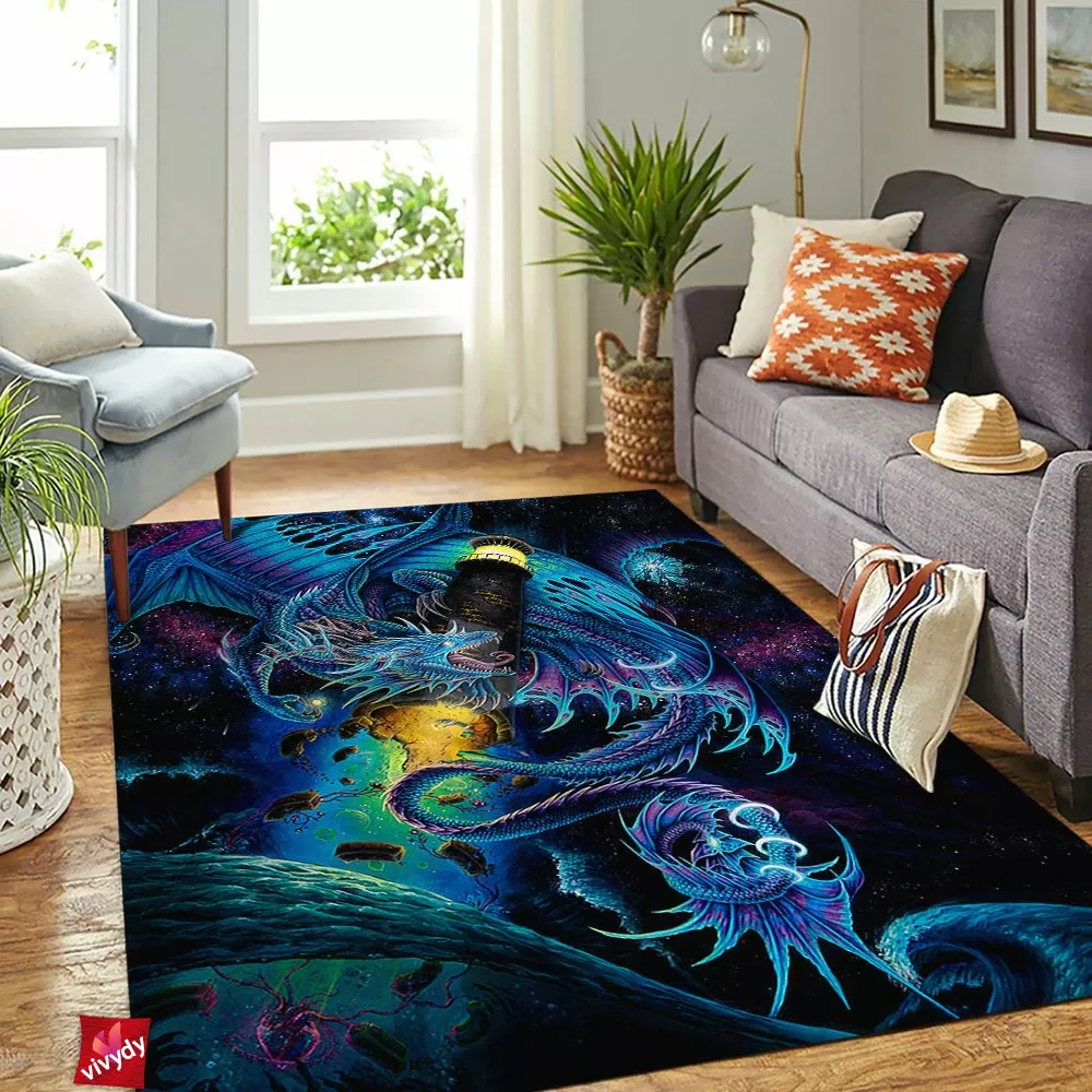 Galaxy Space Dragon Rectangle Rug