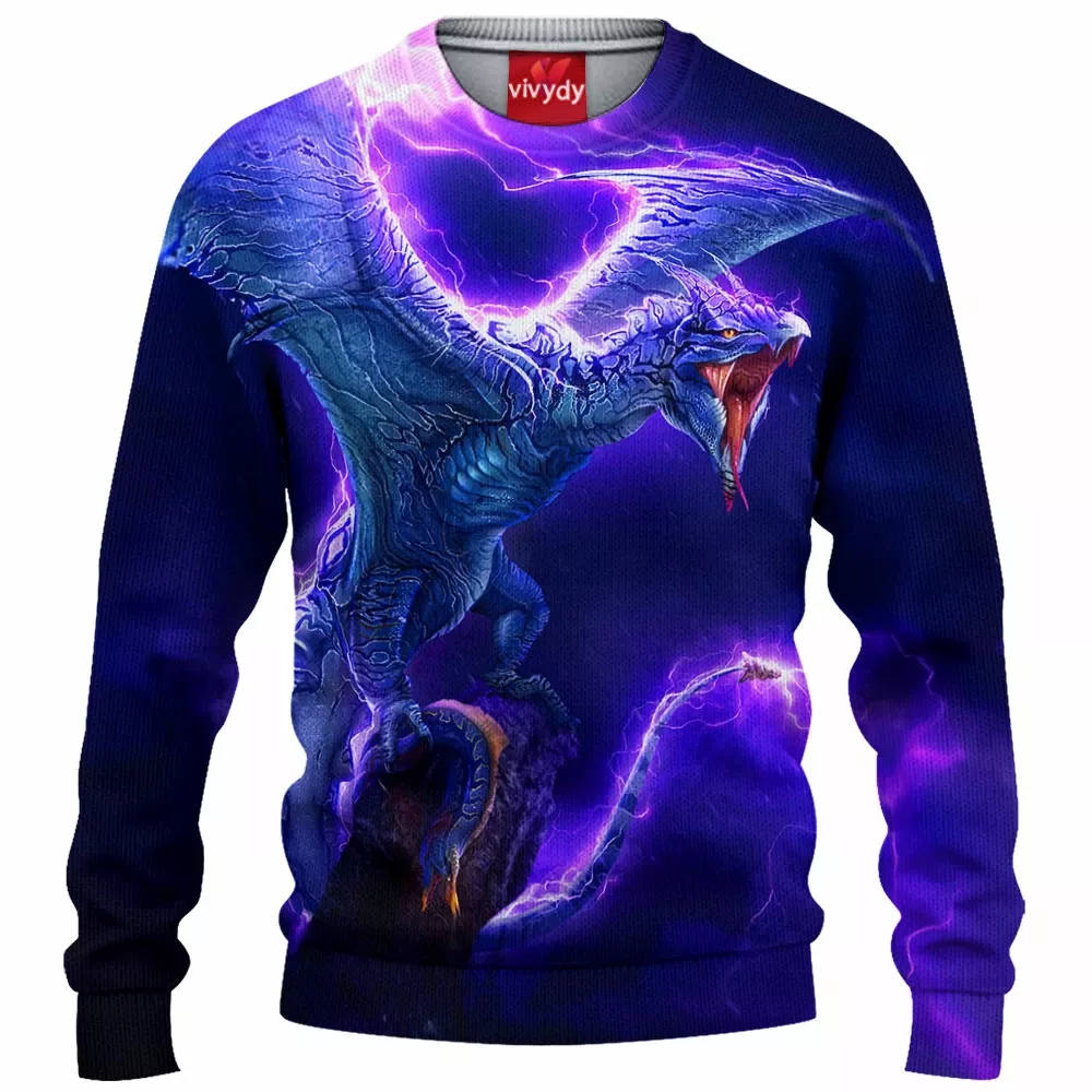 Electric Wyvern Dragon Knitted Sweater