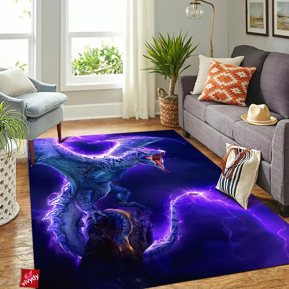 Electric Wyvern Dragon Rectangle Rug