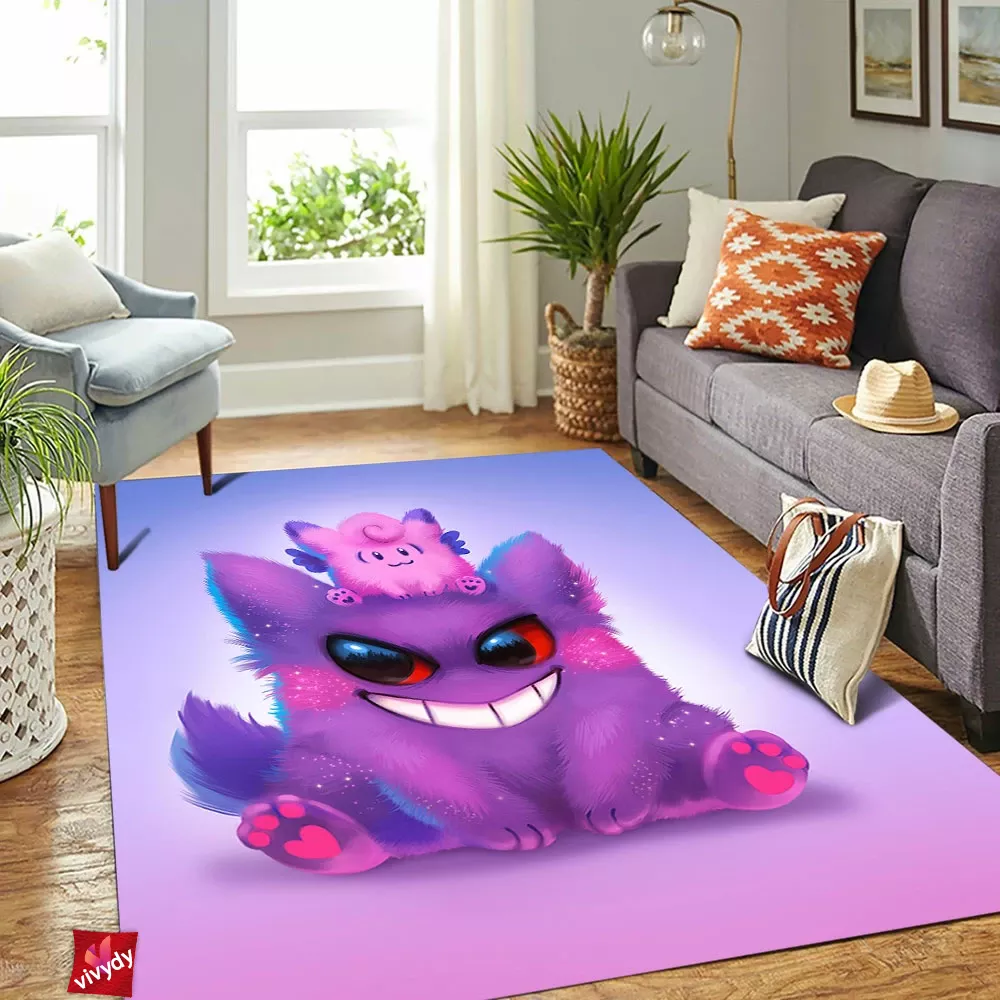 Gengar And Clefable Rectangle Rug