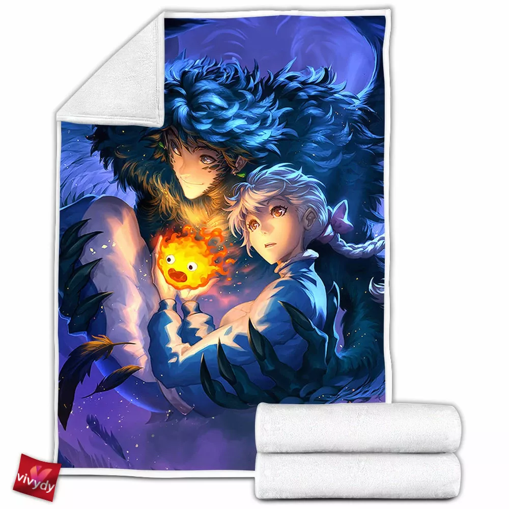 Howls Moving Caste Fleece Blanket