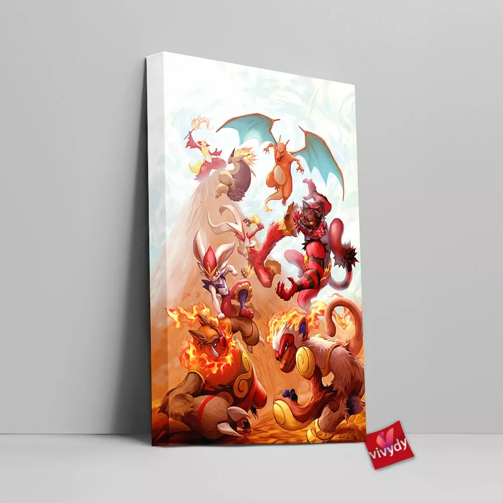 Fire Pokemon Canvas Wall Art