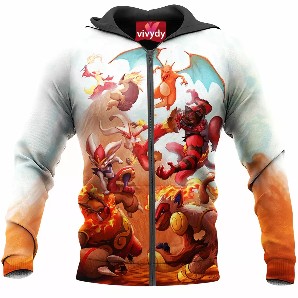 Fire Pokemon Zip Hoodie