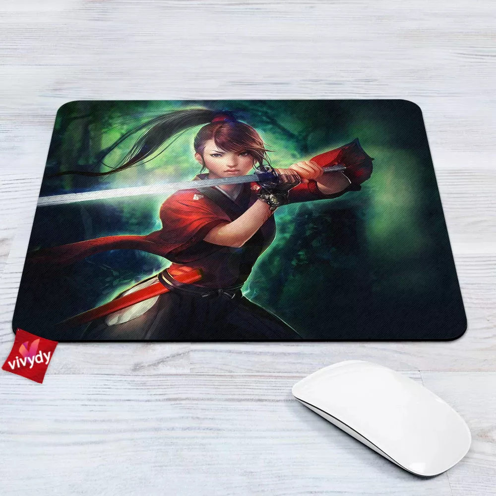 Samurai Girl Mouse Pad