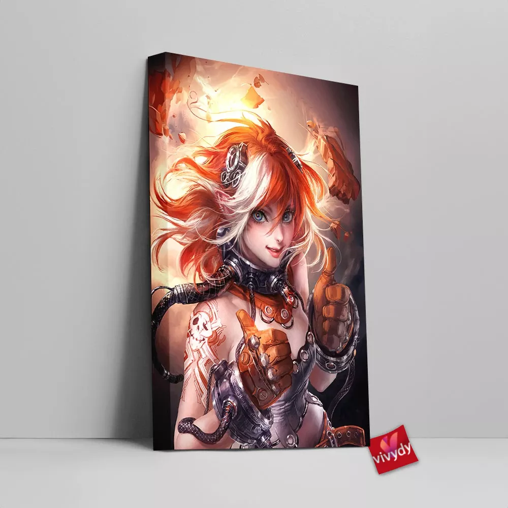 Cyberpunk Girl Canvas Wall Art